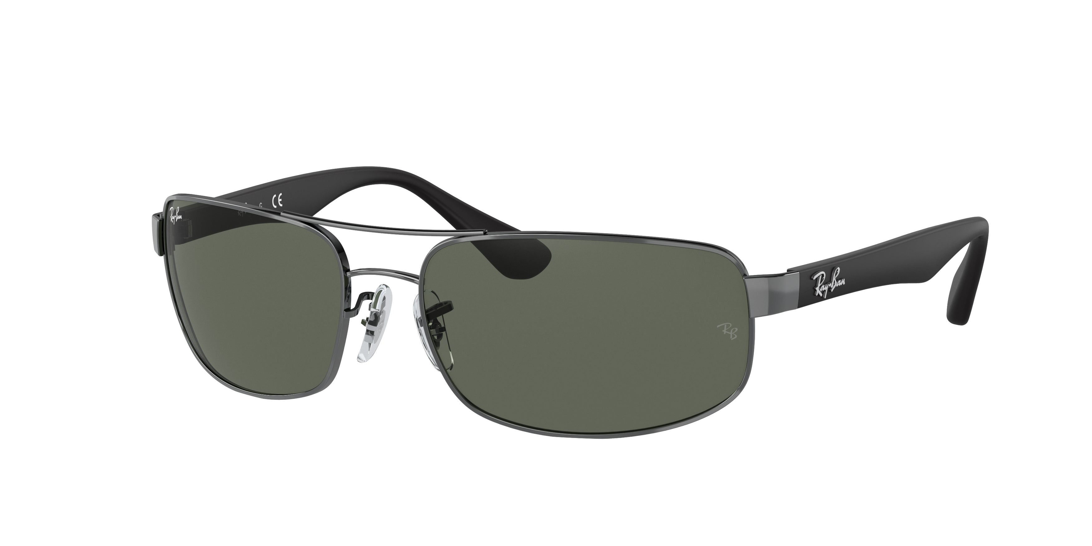 RAYBAN RB3445 GUNMETAL, DARK GREEN
