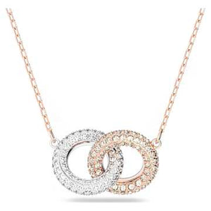 DEXTERA:NECKLACE DOUBLE SILK/CRY/ROSE GOLD