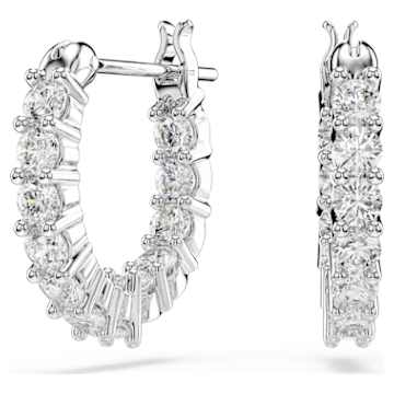 SELF SERVICE: MATRIX: EARRING MN HOOP CZWH/RHODIUM