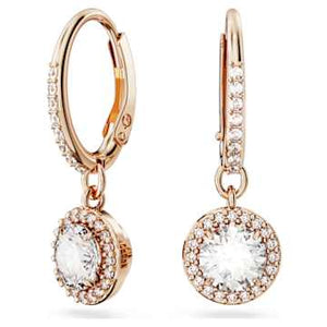 UNA:EARRING DROP PV WHITE/ROSE GOLD