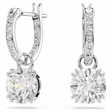 SELF SERVICE: STILLA: EARRING DROP M WHITE/RHODIUM