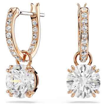 SELF SERVICE: STILLA:EARRING DROP M WHITE/ROSE GOLD