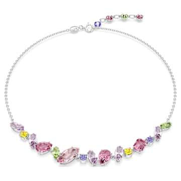GEMA:NECKLACE MINI FRONTAL PINK/RHODIUM