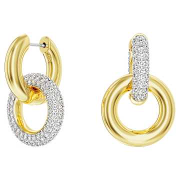DEXTERA:EARRING HOOP INTERLINKED CRE/GOLD
