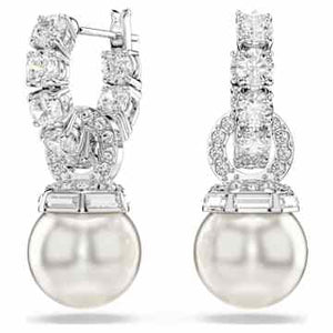 SELF SERVICE: MATRIX:EARRING PEARL: WHITE/RHODIUM