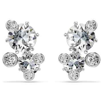 CONSTELLA:EARRING STUD CRY/RHODIUM