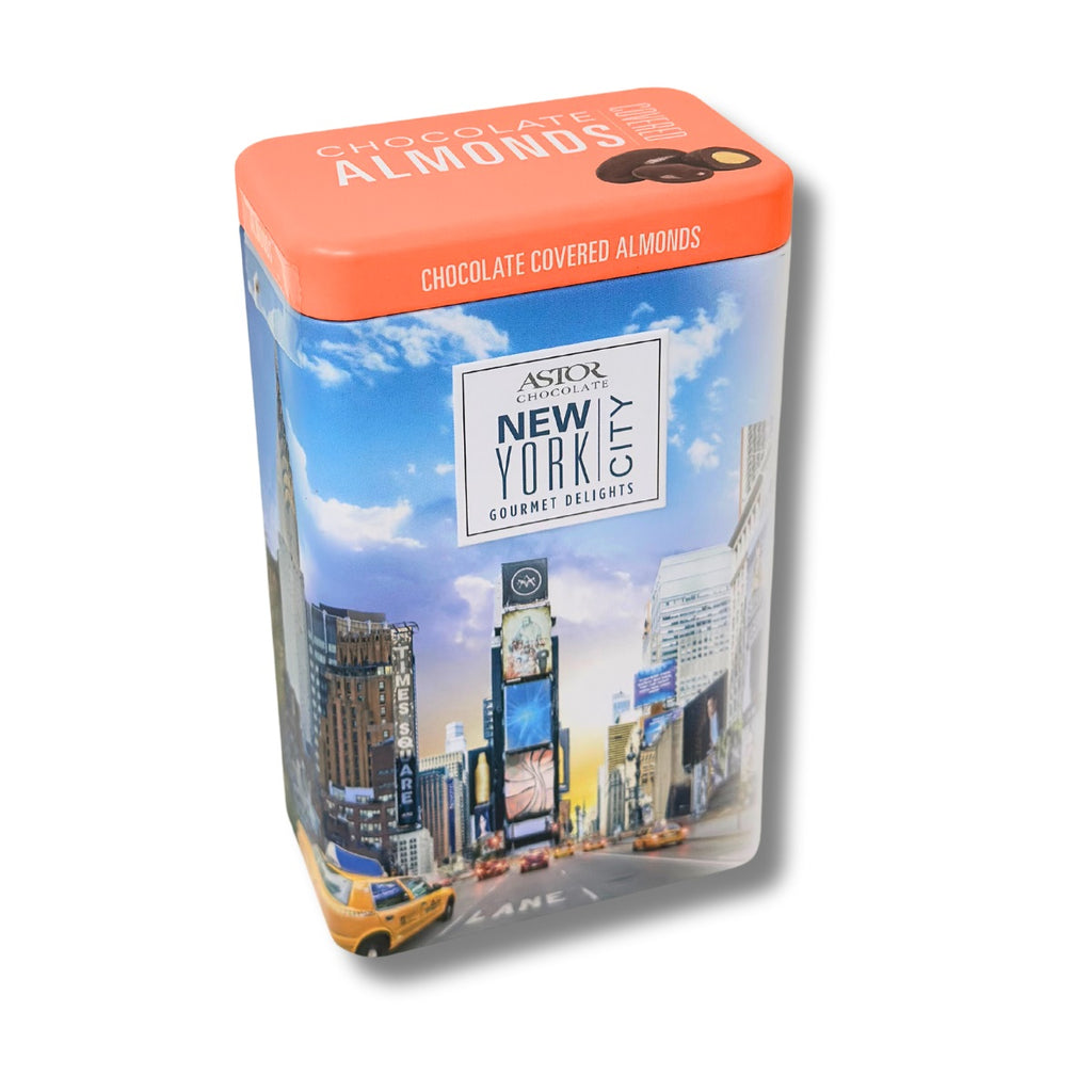 Times Square Snack Tin with Chocolate Covered Almonds