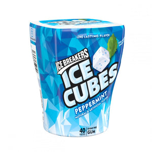 ICE BREAKERS ICE CUBES Sugar Free Peppermint Gum, 40-Piece Bottle Packs